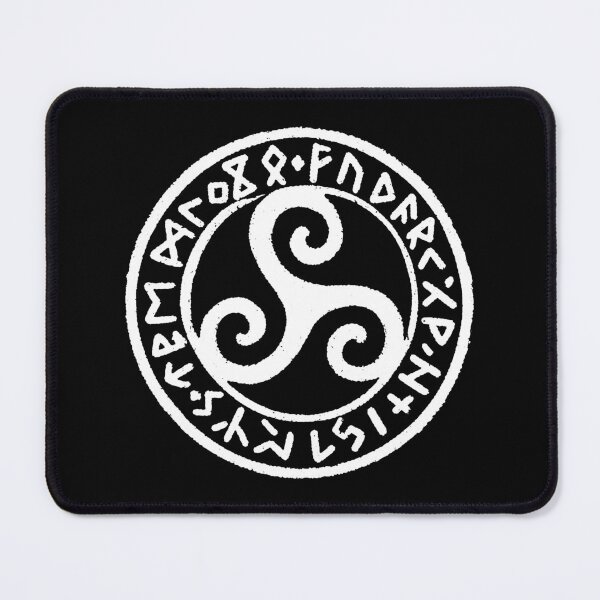 Item preview, White Celtic Triskelion with Norse Runes - Ancient Mystic Symbol designed and sold by H Jonas.