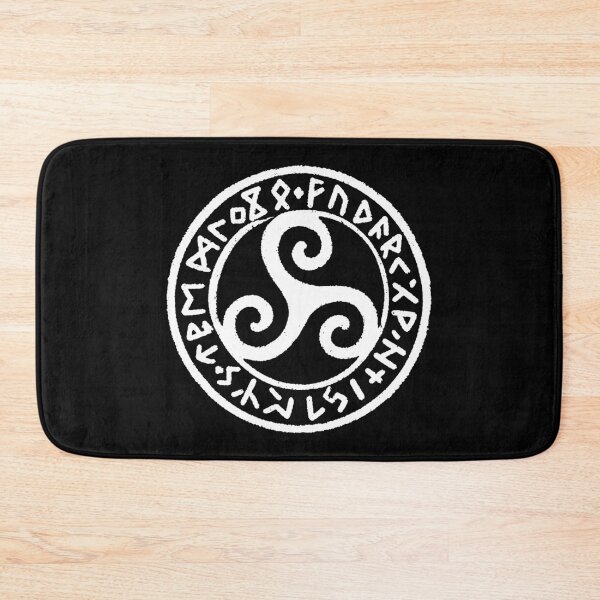 Item preview, White Celtic Triskelion with Norse Runes - Ancient Mystic Symbol designed and sold by H Jonas.