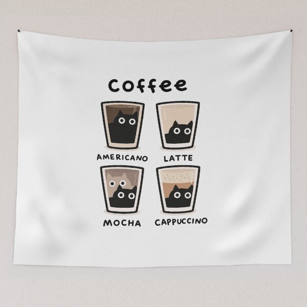 Item preview, Cute Coffee Cat Cups Illustration Set designed and sold by ArtsB.