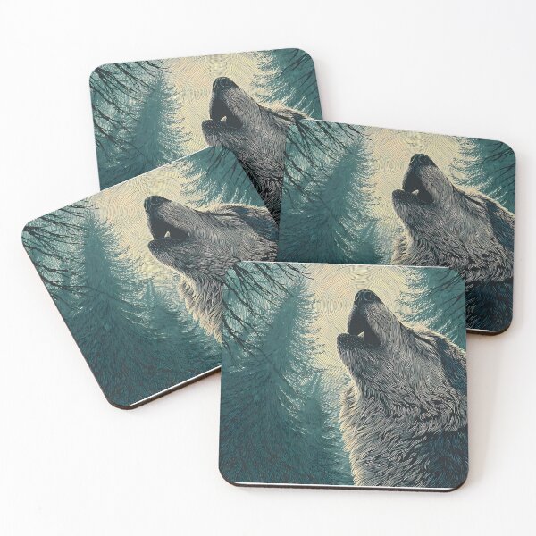 Item preview, Creature Majestic Wolves Under Moonlight Spirit Wild Nature designed and sold by ART ATTACK ZONE.