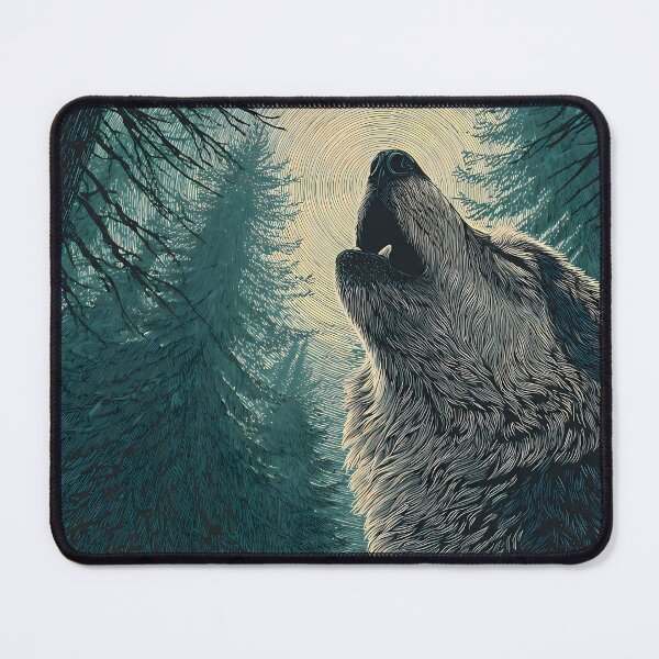 Item preview, Creature Majestic Wolves Under Moonlight Spirit Wild Nature designed and sold by ART ATTACK ZONE.