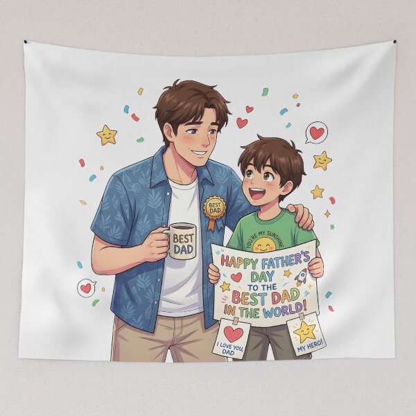 Item preview, Best Dad in the World: Anime Father and Son Father’s Day Celebration  designed and sold by VibranPalette.