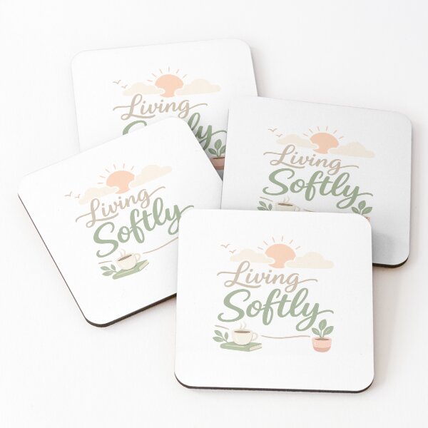 Item preview, Living Softly Aesthetic Quote T-Shirt, Cozy Minimalist Self Care Design, Calm Lifestyle Graphic Tee designed and sold by RepRepublic.