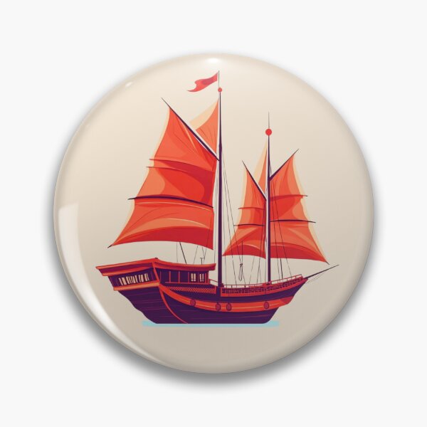 Item preview, Junk Boat - Traditional Chinese Red Sails designed and sold by Myra365Art.
