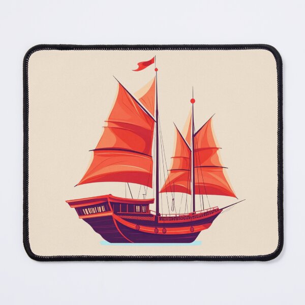 Item preview, Junk Boat - Traditional Chinese Red Sails designed and sold by Myra365Art.