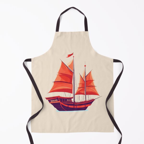 Item preview, Junk Boat - Traditional Chinese Red Sails designed and sold by Myra365Art.