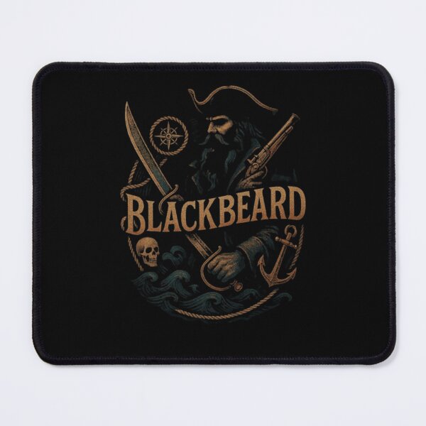Item preview, Blackbeard Pirate Captain Design, Edward Teach Shirt, Skull Pirate, Caribbean Pirate Ship, Buccaneer, Sea Raider, Nautical Adventure Art designed and sold by Typologystudios.
