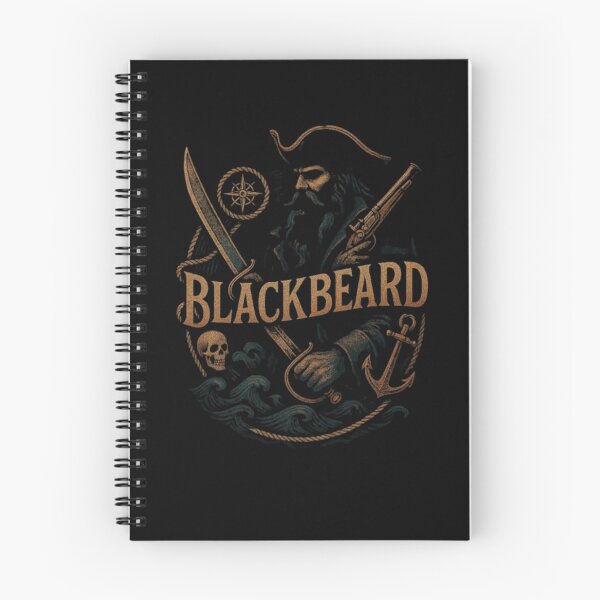 Item preview, Blackbeard Pirate Captain Design, Edward Teach Shirt, Skull Pirate, Caribbean Pirate Ship, Buccaneer, Sea Raider, Nautical Adventure Art designed and sold by Typologystudios.