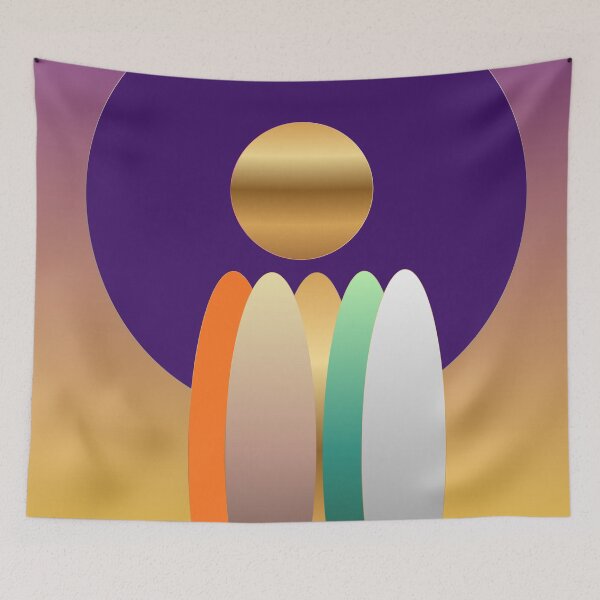 Item preview, Amethyst Totem — Purple Gold and Orange Geometric Abstract designed and sold by Dee Tirang.