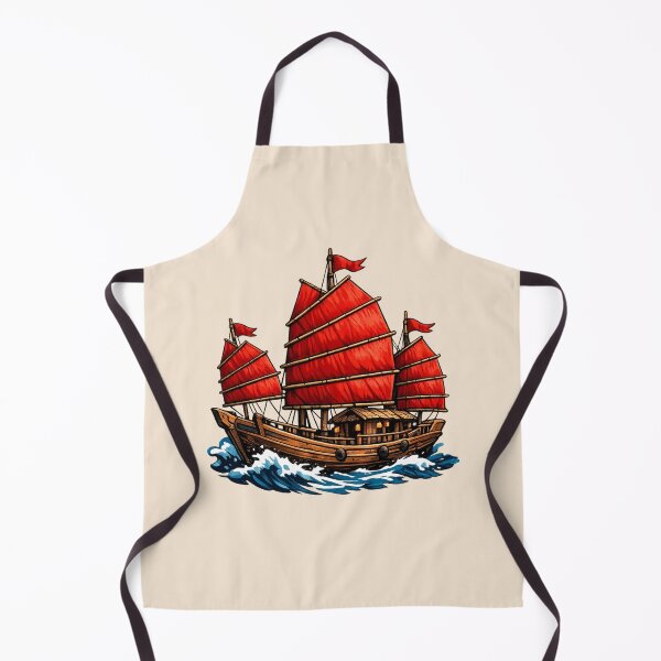 Item preview, Junk Boat - Traditional Chinese Red Sails designed and sold by Myra365Art.