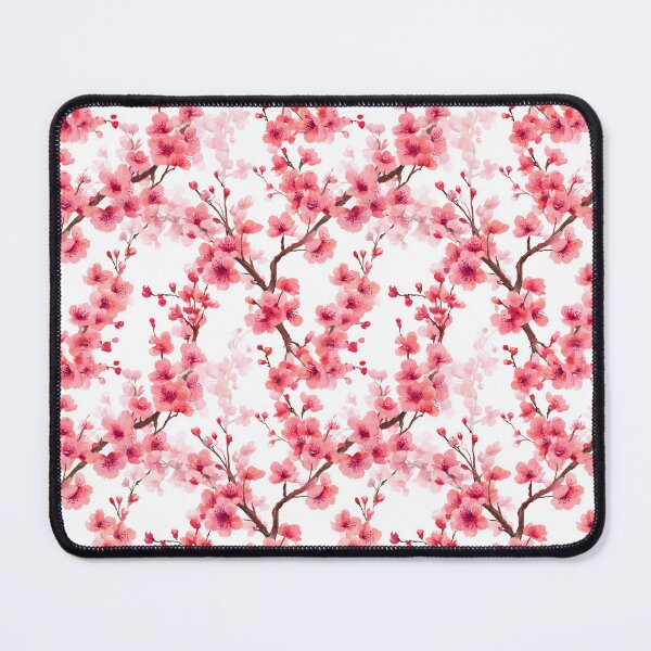 Item preview, Watercolor Pink Cherry Blossom Floral Pattern designed and sold by NicolasGlowArt.