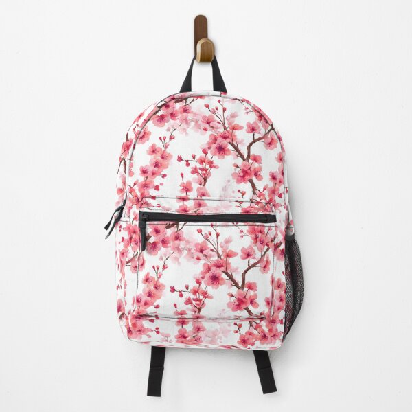 Item preview, Watercolor Pink Cherry Blossom Floral Pattern designed and sold by NicolasGlowArt.
