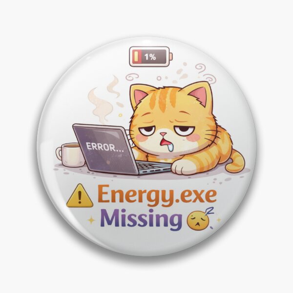 Item preview, Energy.exe Missing ⚠️? | Funny Burnout Cat Meme for Low Energy Days designed and sold by Kawaii Cosmos Cats.