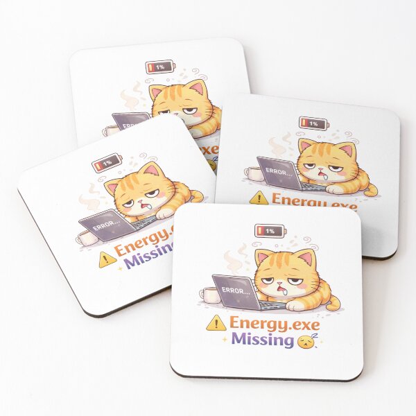 Item preview, Energy.exe Missing ⚠️? | Funny Burnout Cat Meme for Low Energy Days designed and sold by Kawaii Cosmos Cats.