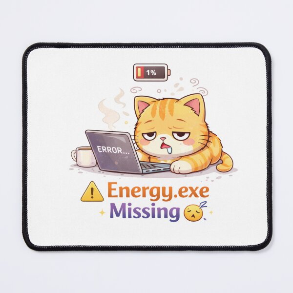 Item preview, Energy.exe Missing ⚠️? | Funny Burnout Cat Meme for Low Energy Days designed and sold by Kawaii Cosmos Cats.