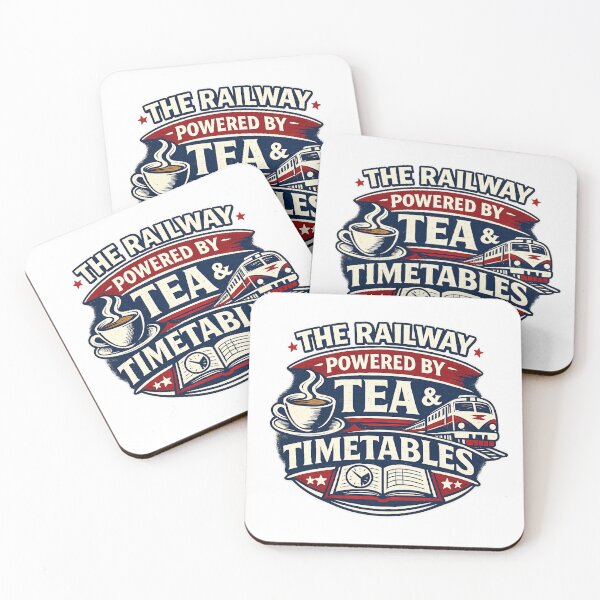 Item preview, Railway Powered By Tea And Timetables Funny Train Worker Design British Rail Humour T-Shirt designed and sold by GarnerSupplyCo.