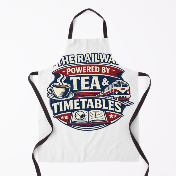 Item preview, Railway Powered By Tea And Timetables Funny Train Worker Design British Rail Humour T-Shirt designed and sold by GarnerSupplyCo.