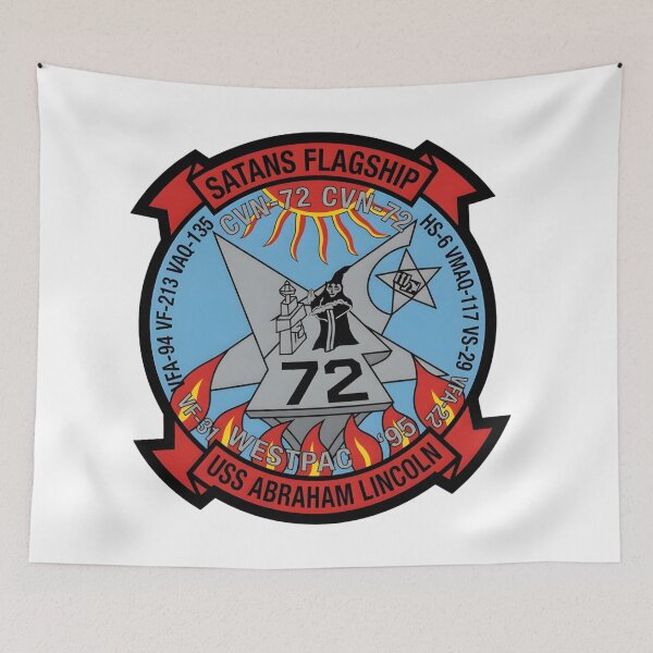 Item preview, USS Abraham Lincoln CVN-72 Westpac 95 Satans Flagship Patch designed and sold by CharlieDesings.