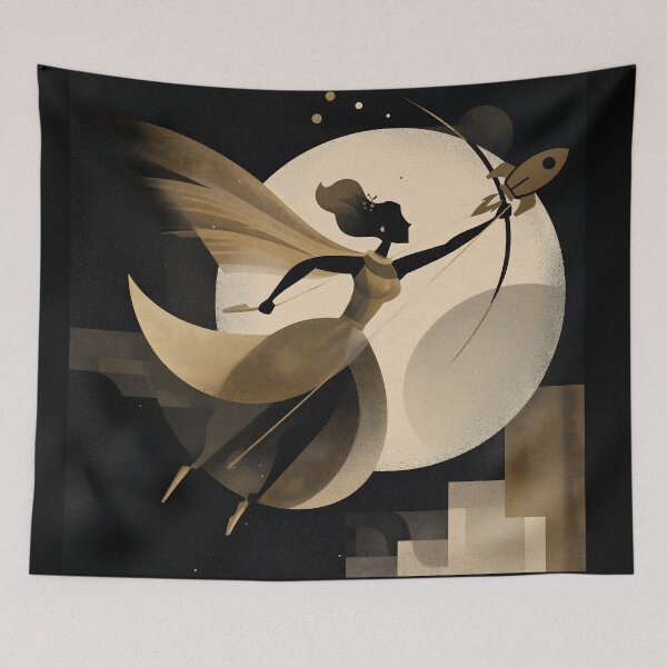 Item preview, Goddess Artemis shoots Rocket to the Moon designed and sold by ClubVacay.