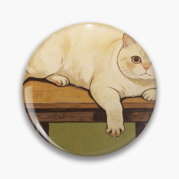 Item preview, Disappointed Cat Folk Art - Naive Portrait designed and sold by PictorialWhimsy.