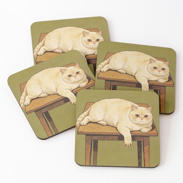 Item preview, Disappointed Cat Folk Art - Naive Portrait designed and sold by PictorialWhimsy.