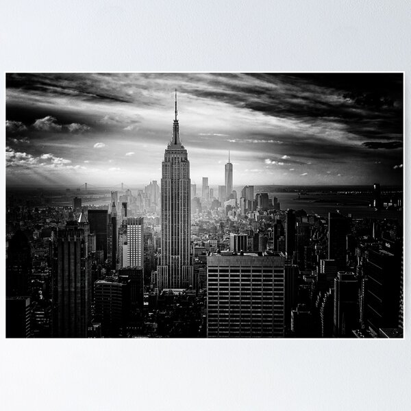 Item preview, Empire State Building – Black & White New York City Skyline designed and sold by Iceberg Comic Book Lounge.