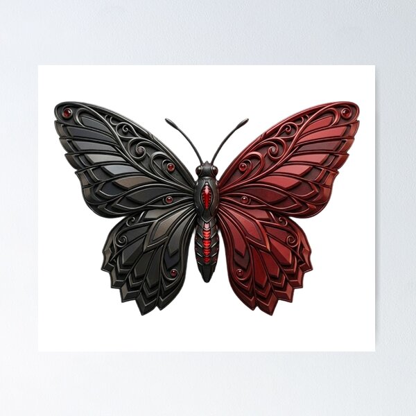 Item preview, Realistic 3D Butterfly Monarch Gothic Sculpture Design designed and sold by Digital Duniyah.