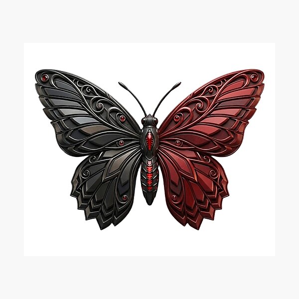 Item preview, Realistic 3D Butterfly Monarch Gothic Sculpture Design designed and sold by Digital Duniyah.