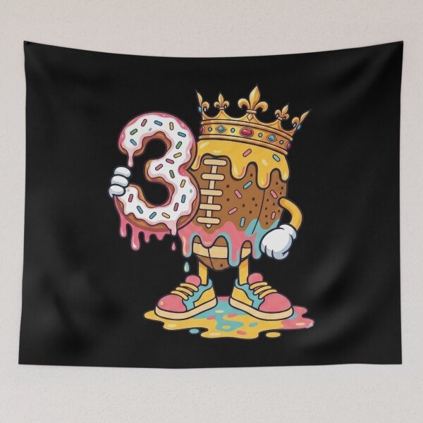Item preview, Football 3rd Birthday Ice Cream Drip Three Year Old designed and sold by KIROSALS.