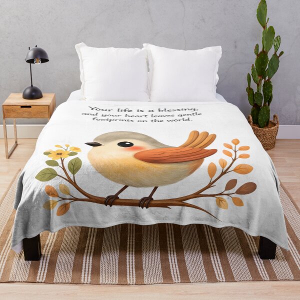 Item preview, Your Life Is a Blessing Bird Print, Inspirational Nursery Wall Art, Gentle Quote Decor designed and sold by LoveNurseries.