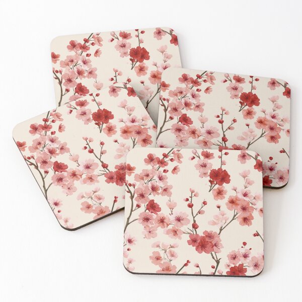 Item preview, Japanese Cherry Blossom Pink Floral Sakura Pattern designed and sold by NicolasGlowArt.