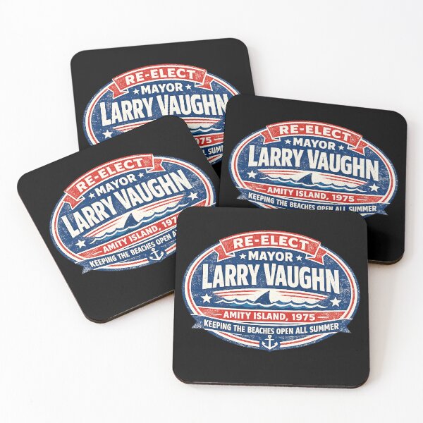 Item preview, Re-Elect Mayor Larry Vaughn Amity Island 1975 Decal | Vintage Beach Town Campaign Parody designed and sold by DiamondSkyShirt.