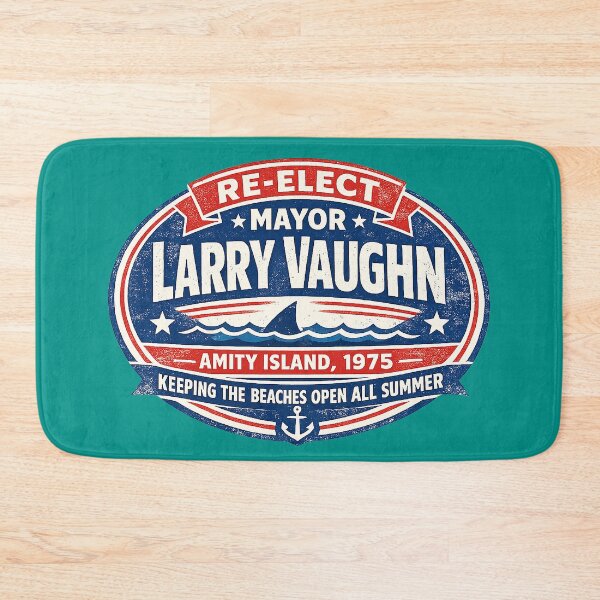 Item preview, Re-Elect Mayor Larry Vaughn Amity Island 1975 Decal | Vintage Beach Town Campaign Parody designed and sold by DiamondSkyShirt.
