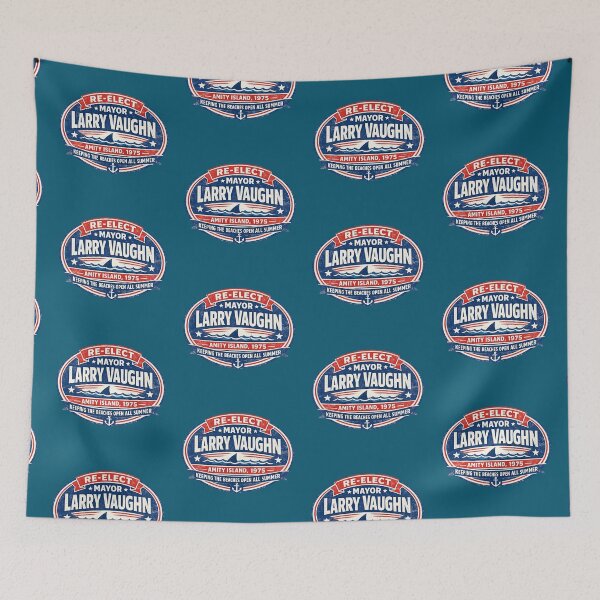 Item preview, Re-Elect Mayor Larry Vaughn Amity Island 1975 Decal | Vintage Beach Town Campaign Parody designed and sold by DiamondSkyShirt.