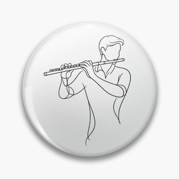 Item preview, Flute Player Line Art Minimalist – Elegant Musician Outline Drawing Gift for Flutists designed and sold by BlairWynne.