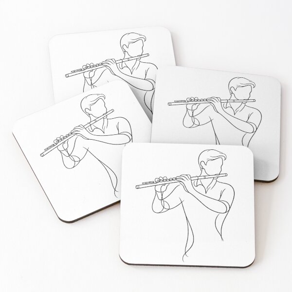 Item preview, Flute Player Line Art Minimalist – Elegant Musician Outline Drawing Gift for Flutists designed and sold by BlairWynne.