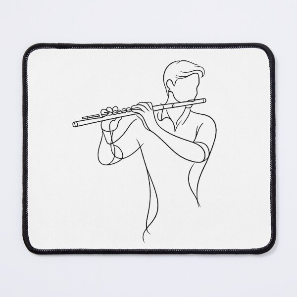 Item preview, Flute Player Line Art Minimalist – Elegant Musician Outline Drawing Gift for Flutists designed and sold by BlairWynne.