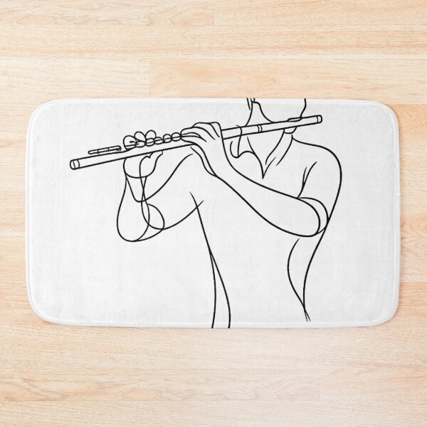 Item preview, Flute Player Line Art Minimalist – Elegant Musician Outline Drawing Gift for Flutists designed and sold by BlairWynne.