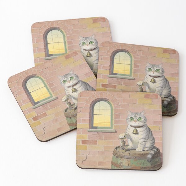 Item preview, Folk Art Cat Portrait - Vintage Primitive Painting designed and sold by PictorialWhimsy.