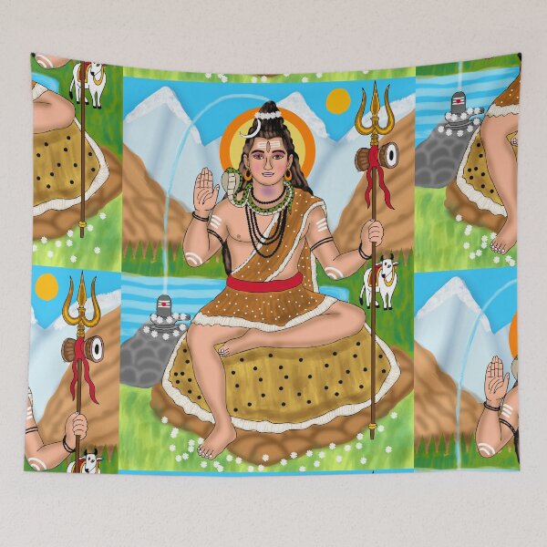 Item preview, Mahadev Sacred Art Design – Hindu God Meditation Illustration designed and sold by Harshit_Digital_Arts.