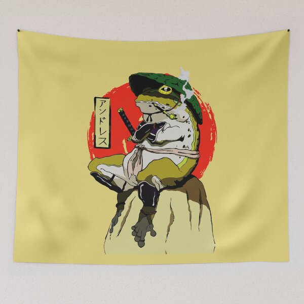 Item preview, Japanese Samurai Frog with Red Sun designed and sold by RamyGallery.
