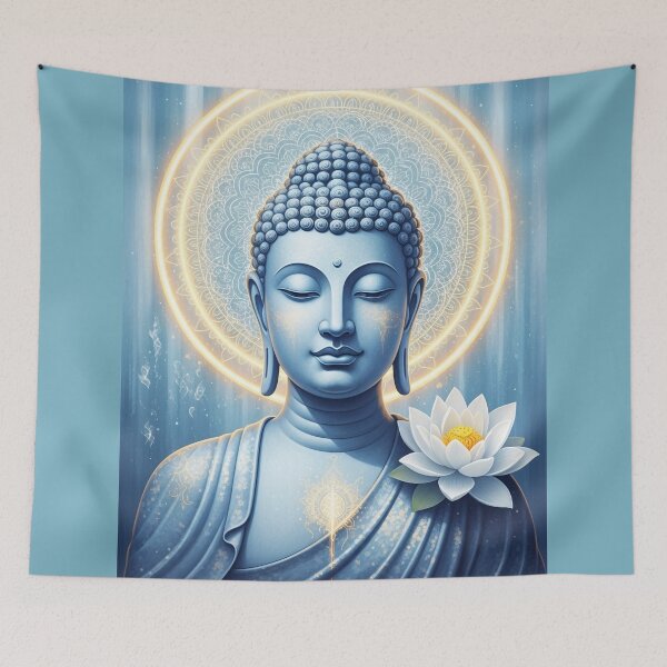 Item preview, Buddha Meditation Blue Zen Spiritual Wall Art designed and sold by PixorStudio.