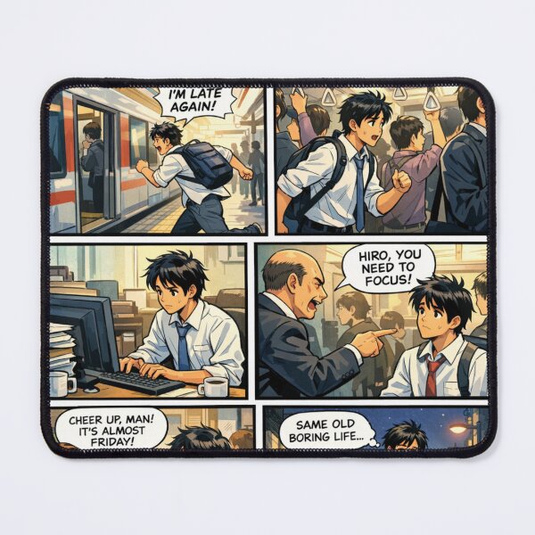 Item preview, Traveling Comic Strip, Hiro's Relatable Journey designed and sold by Uniqueartai.