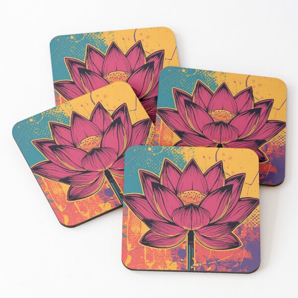 Item preview, Neon Lotus Pop Art – Vibrant Modern Asian Flower Design designed and sold by VibranPalette.