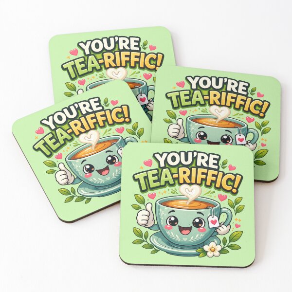 Item preview, You're Tea-riffic - Cute Teacup Positive Humor designed and sold by Myra365Art.