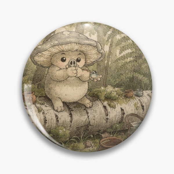 Item preview, Mushroom Folk Dewdrop - Cottagecore Forest Art designed and sold by PictorialWhimsy.