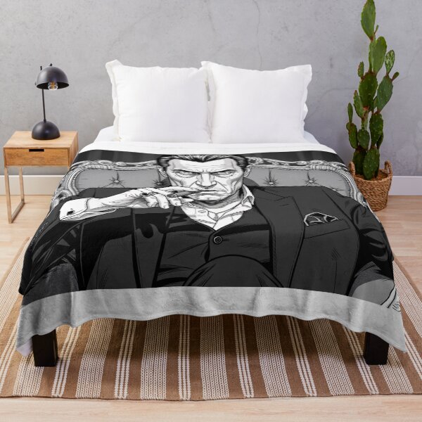 Item preview, Noir Mafia Boss Portrait Vintage Black White Art designed and sold by PixorStudio.