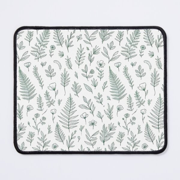 Item preview, Seamless Sage Green Botanical Pattern – Minimalist Wildflower & Fern Line Art on Soft White Background, Elegant Nature Aesthetic designed and sold by Soulprint Art.