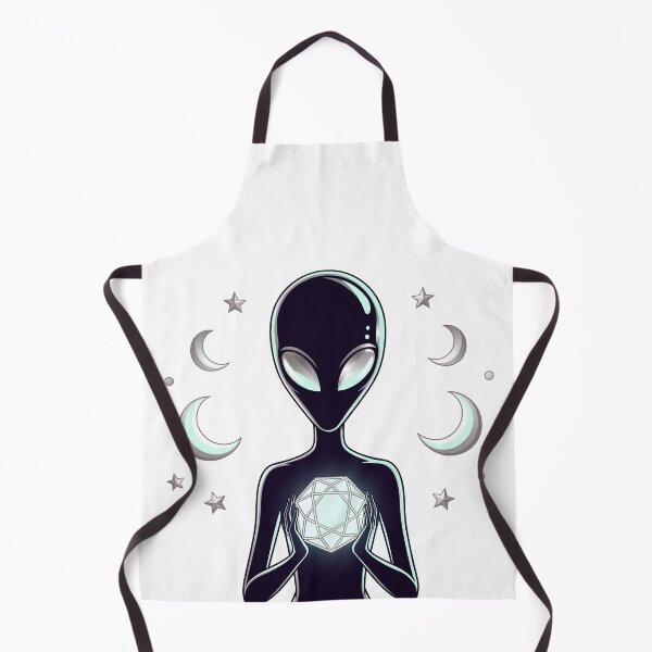 Item preview, Minimalist Alien Holding Glowing Sphere Under Stars designed and sold by RealMerchNow.