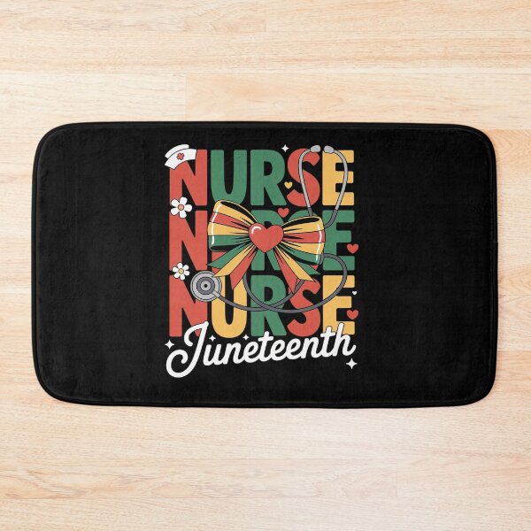 Aperçu de l'œuvre Juneteenth Groovy African Bow Juneteenth Nurse créée et vendue par BlassmausArt.